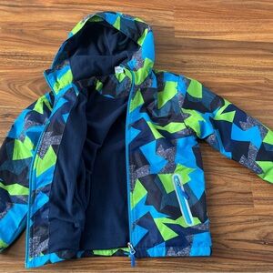 Colorful windbreaker Jacket with fleece